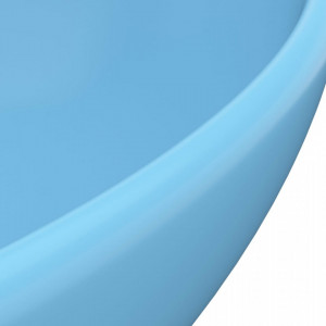 Chiuvetă de lux, albastru mat, 40x33 cm, ceramică, formă ovală - Img 6