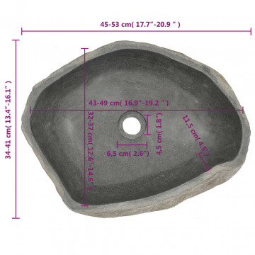Chiuvetă din piatră de râu, 46-52 cm, ovală - Img 6