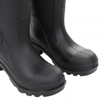 Cizme de ploaie cu șosete detașabile, negru, mărime 40, PVC - Img 5