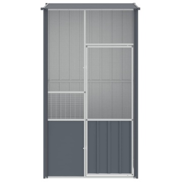 Colivie pentru păsări antracit 115x78x200 cm oțel galvanizat - Img 3