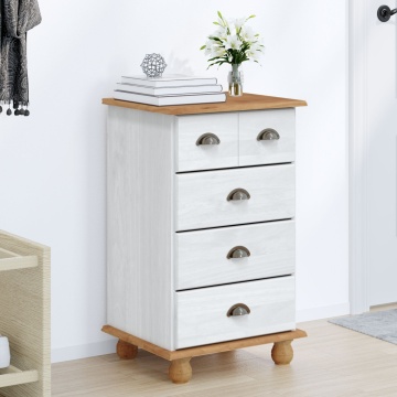 Comoda 'ASKIM'Alb 45.8x40x79 cm Lemn Solid Pin - Img 4