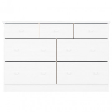 Comodă cu sertare ALTA, alb, 112x35x73 cm, lemn masiv de pin - Img 4