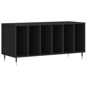 Comodă discuri, negru, 100x38x48 cm, lemn prelucrat - Img 2