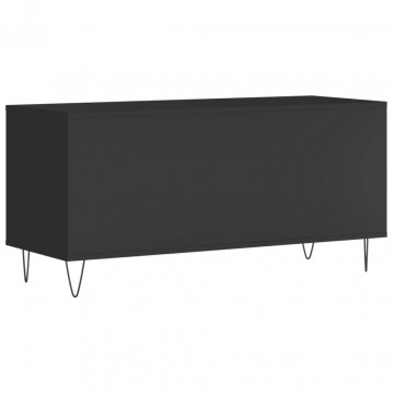 Comodă discuri, negru, 100x38x48 cm, lemn prelucrat - Img 5