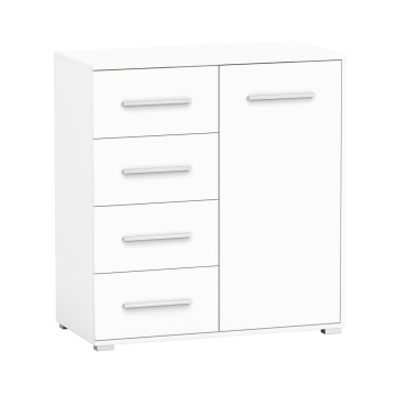 Comoda mini stela 1d4s, pal alb, 90x95x45 cm - Img 6