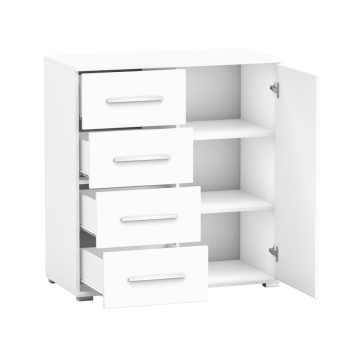 Comoda mini stela 1d4s, pal alb, 90x95x45 cm - Img 9