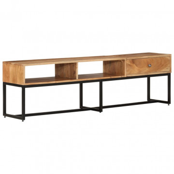 Comodă TV, 160x30x45 cm, lemn masiv de acacia - Img 1