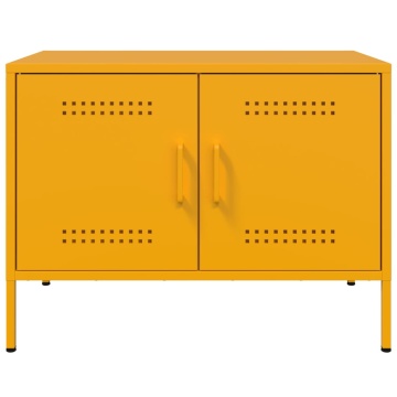 Comodă TV, 2 buc., galben muștar, 68x39x50,5 cm, oțel - Img 6
