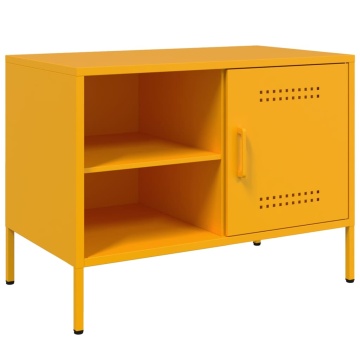 Comodă TV, 2 buc., galben muștar, 68x39x50,5 cm, oțel - Img 6