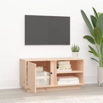Comodă TV, 80x35x40,5 cm, lemn masiv de pin - Img 3