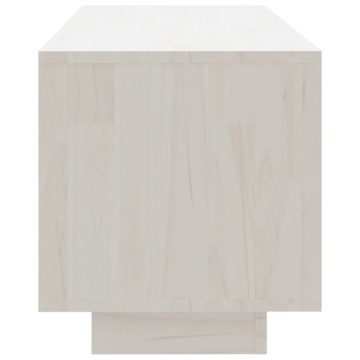 Comodă TV, alb, 110x30x33,5 cm, lemn masiv de pin - Img 8