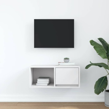 Comodă TV, alb, 60x31x25,5 cm, lemn prelucrat - Img 3