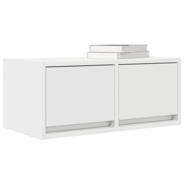 Comodă TV, alb, 60x31x25,5 cm, lemn prelucrat - Img 4