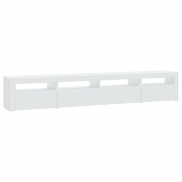 Comodă TV cu lumini LED, alb, 240x35x40 cm - Img 6