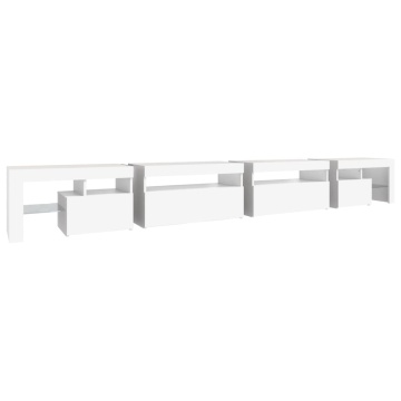 Comodă TV cu lumini LED, alb, 290x36,5x40 cm - Img 7