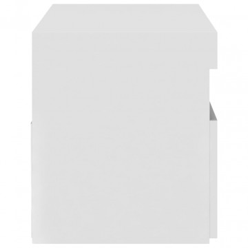 Comodă TV cu lumini LED, alb, 75x35x40 cm - Img 5