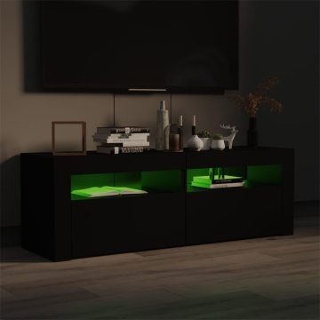 Comodă TV cu lumini LED, negru, 120x35x40 cm - Img 3