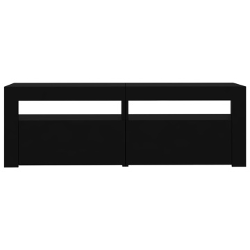 Comodă TV cu lumini LED, negru, 120x35x40 cm - Img 7