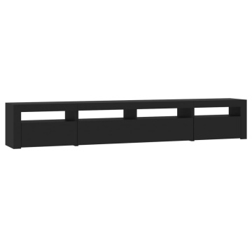 Comodă TV cu lumini LED, negru, 240x35x40cm - Img 6
