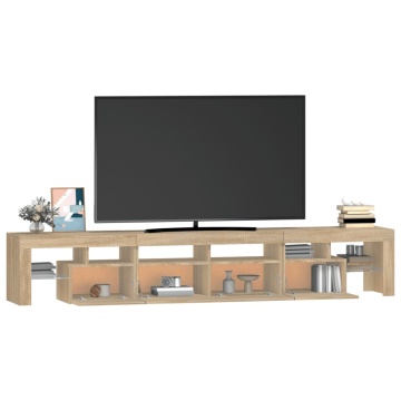 Comodă TV cu lumini LED, stejar sonoma, 230x36,5x40 cm - Img 5