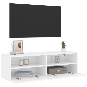 Comodă TV de perete, alb, 100x30x30 cm, lemn prelucrat - Img 8
