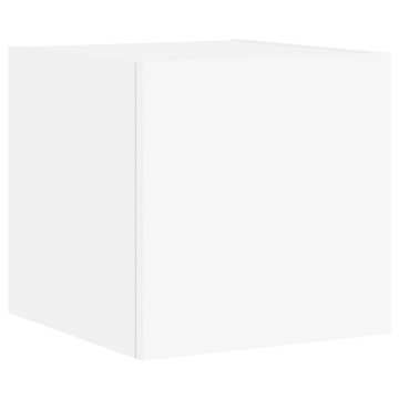 Comodă TV de perete cu lumini LED, alb, 30,5x35x30 cm - Img 3