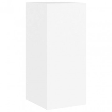 Comodă TV de perete cu lumini LED, alb, 30,5x35x70 cm - Img 3