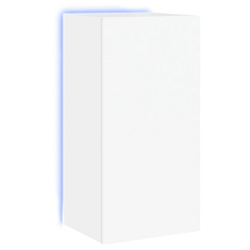 Comodă TV de perete cu lumini LED, alb, 40,5x35x80 cm - Img 2