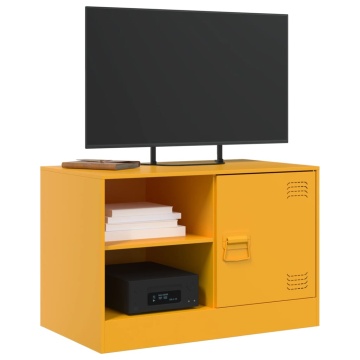 Comodă TV, galben muștar, 67x39x44 cm, oțel - Img 4