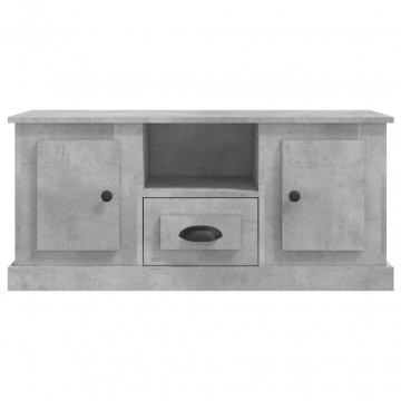 Comodă TV, gri beton, 100x35,5x45 cm, lemn prelucrat - Img 5