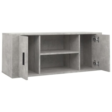 Comodă TV, gri beton, 100x35x40 cm, lemn prelucrat - Img 4