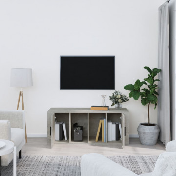 Comodă TV, gri beton, 100x35x40 cm, lemn prelucrat - Img 3