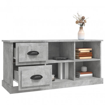 Comodă TV, gri beton, 102x35,5x47,5 cm, lemn prelucrat - Img 8