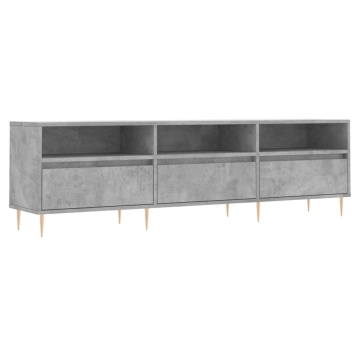 Comodă TV, gri beton, 150x30x44,5 cm, lemn prelucrat - Img 2