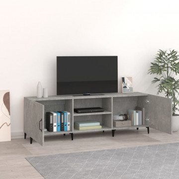 Comodă TV, gri beton, 150x30x50 cm, lemn compozit - Img 3