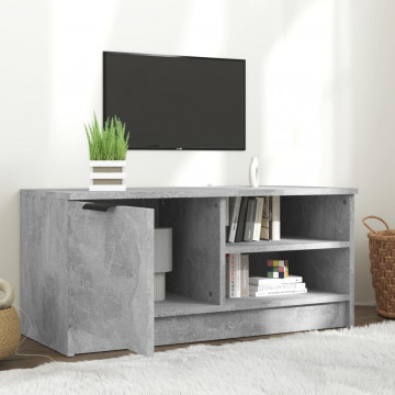 Comodă TV, gri beton, 80x35x36,5 cm, lemn prelucrat - Img 3