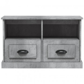 Comodă TV, gri beton, 80x35x50 cm, lemn prelucrat - Img 8