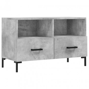 Comodă TV, gri beton, 80x36x50 cm, lemn compozit - Img 2