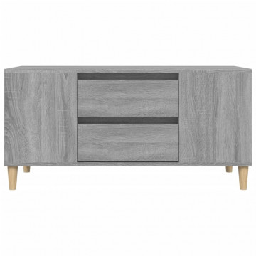 Comodă TV, gri sonoma, 102x44,5x50 cm, lemn prelucrat - Img 6