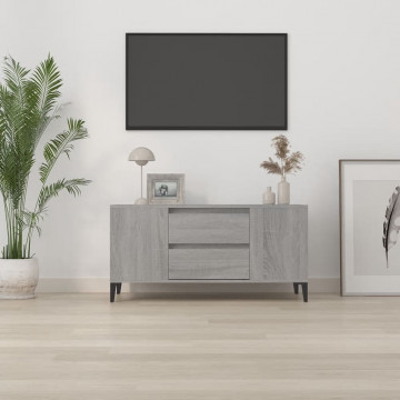 Comodă TV, gri sonoma, 102x44,5x50 cm, lemn prelucrat - Img 3