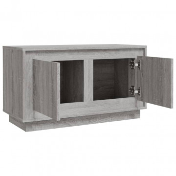 Comodă TV, gri sonoma, 80x35x45 cm, lemn prelucrat - Img 6
