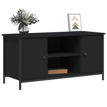 Comodă TV, negru, 100x40x50 cm, lemn prelucrat - Img 3