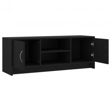 Comodă TV, negru, 102x30x37,5 cm, lemn prelucrat - Img 5