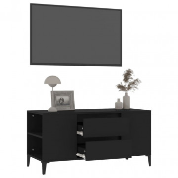 Comodă TV, negru, 102x44,5x50 cm, lemn prelucrat - Img 8