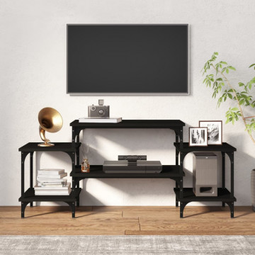 Comodă TV, negru, 117x35x52 cm, lemn prelucrat - Img 3