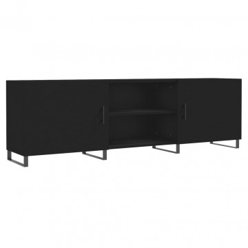 Comodă TV, negru, 150x30x50 cm, lemn compozit - Img 2