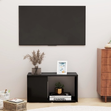 Comodă TV, negru, 60x24x32 cm, PAL - Img 1