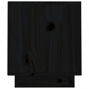 Comodă TV, negru, 70x34x40 cm, lemn masiv de pin - Img 7