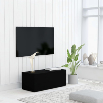 Comodă TV, negru, 80 x 34 x 30 cm, PAL - Img 1