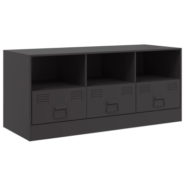 Comodă TV, negru, 99x39x44 cm, oțel - Img 2